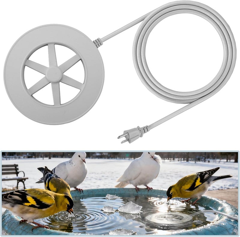 Alphatool 70W Bird Bath Heater for Outdoors in Winter - 77℉~ 109℉ Thermostatic Control, Heated Birdbath Deicer with Auto Shut Off, Chicken Livestock Water Heater - Image 1
